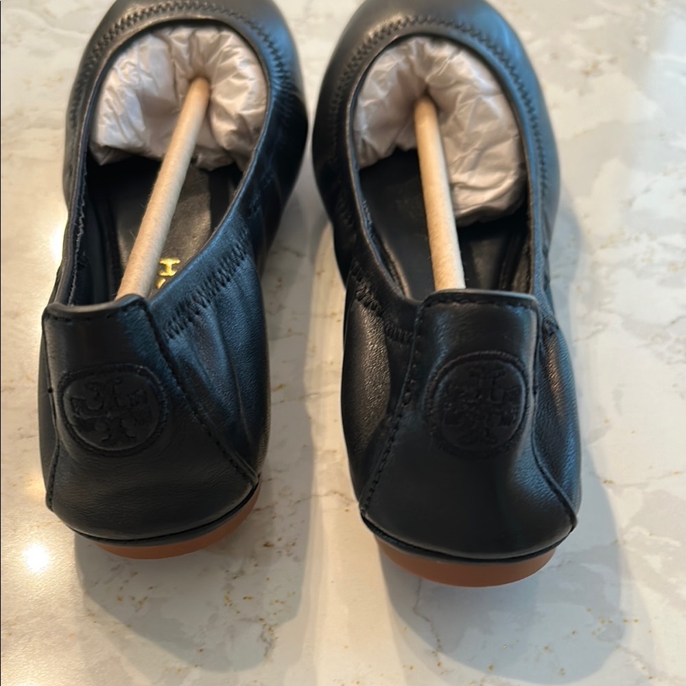 Tory Burch Black Leather Flats